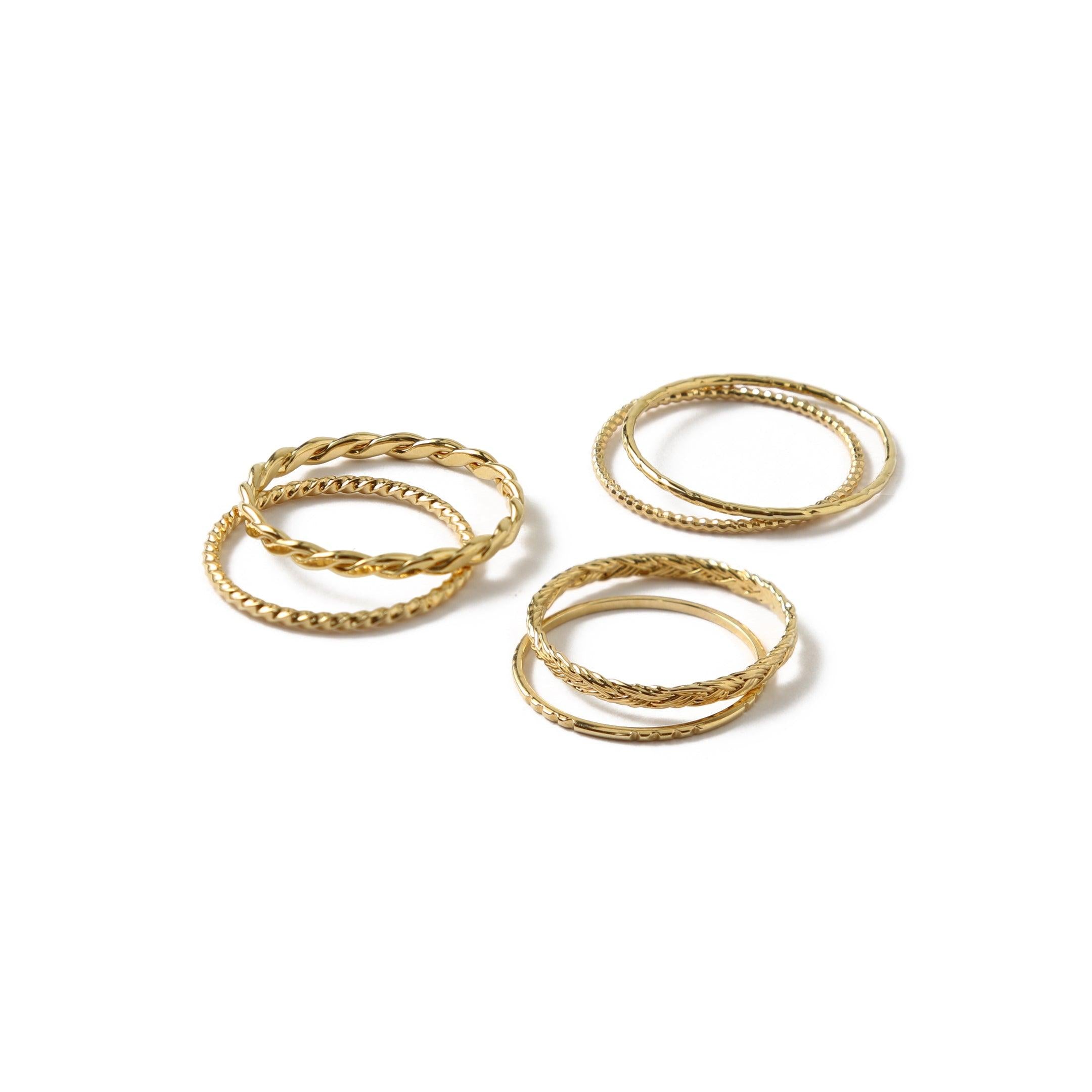 Multi 4 Ring Chain Rings in Gold and Silver Color 