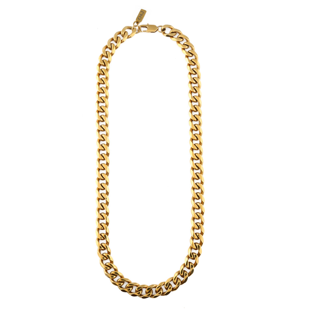 Chunky Curb Chain Necklace - Gold