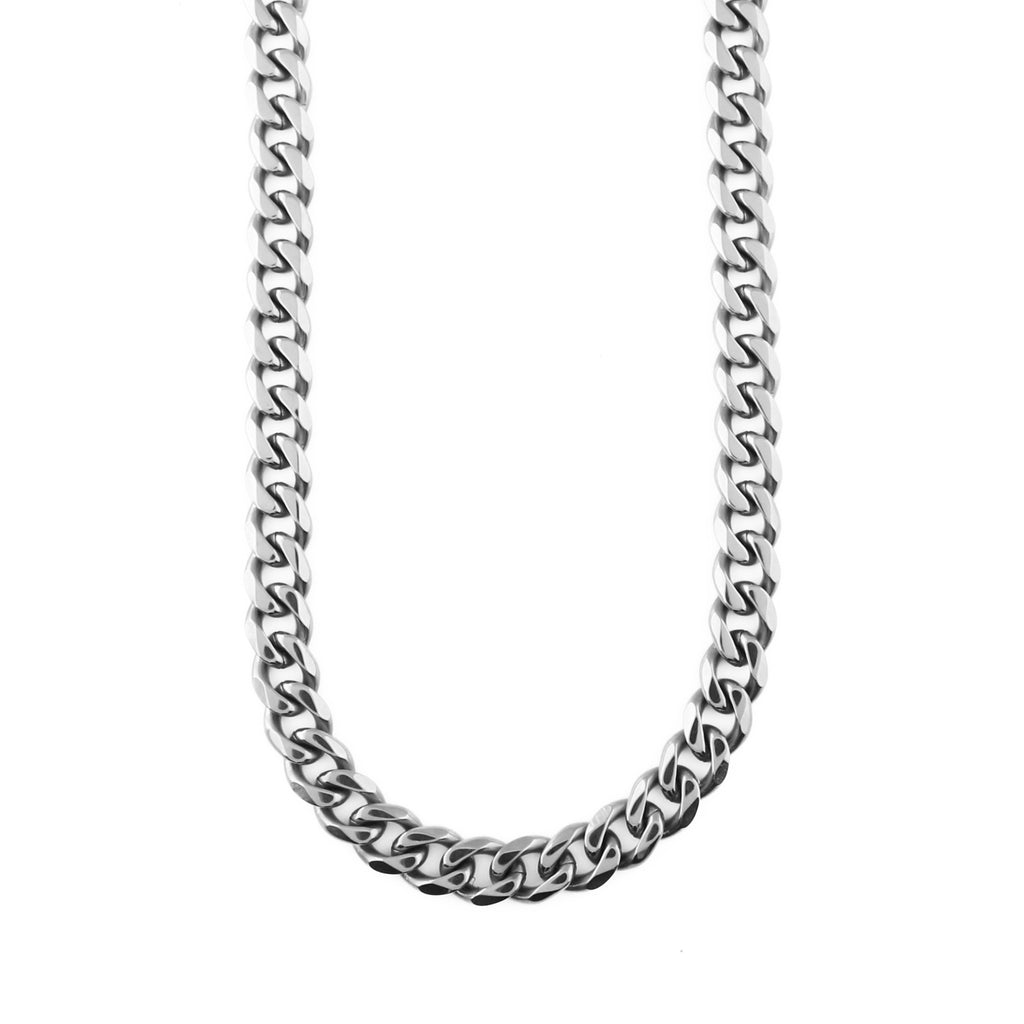 Chunky Curb Chain Necklace Silver 