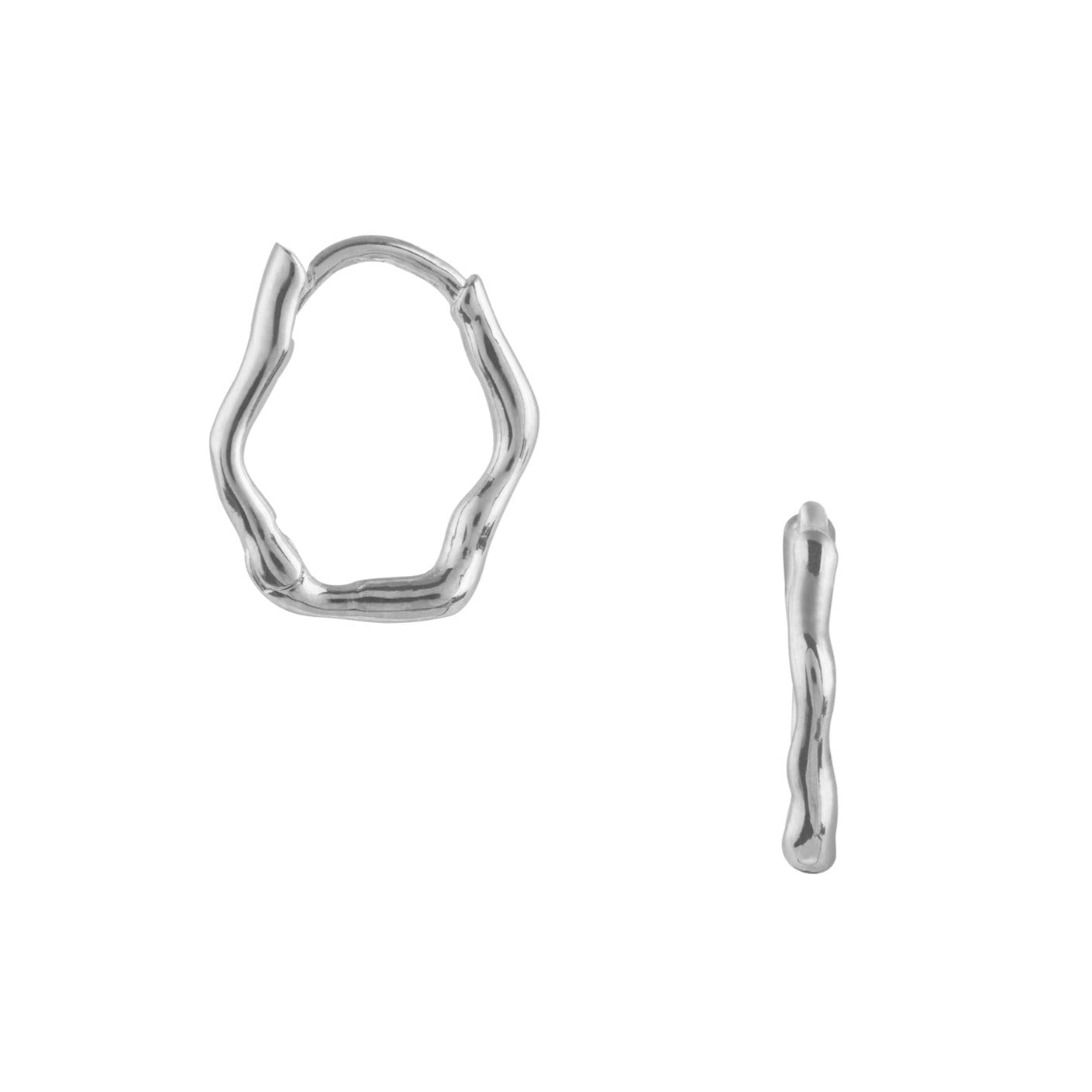 Sterling Silver Wave Huggie Hoop Earrings By Ania Haie, Orin Jewelers