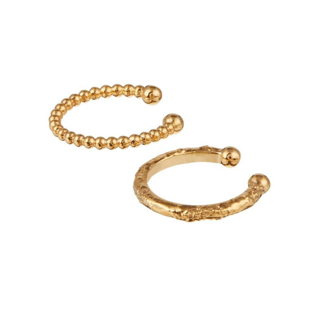 Textured Metal Ear Cuff 2 Pack - Gold