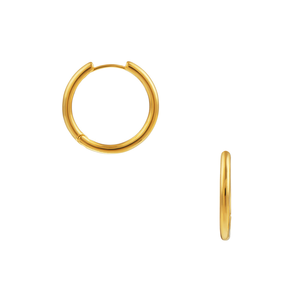Large Everyday Elevated Hoop Earrings - Gold