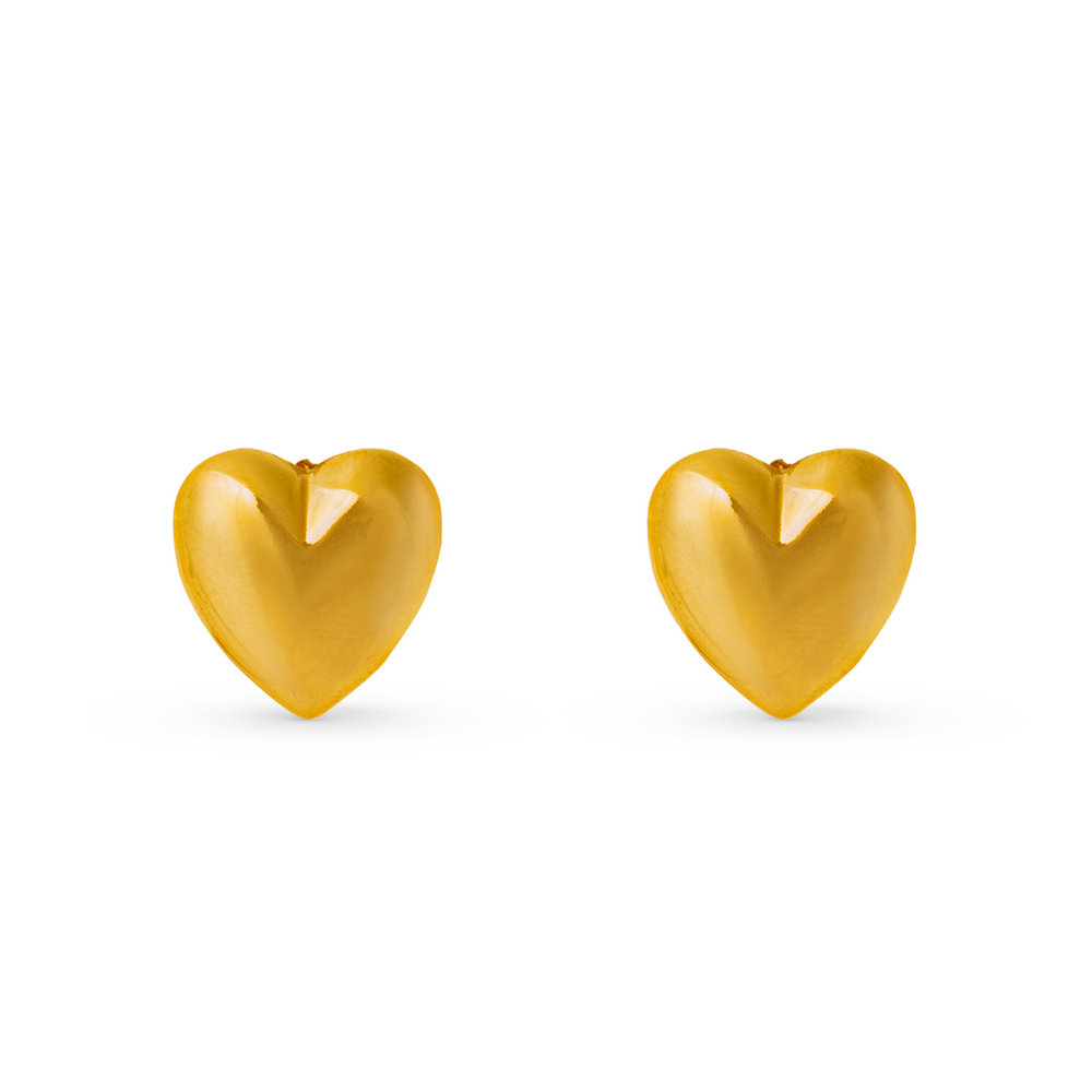 Domed Heart Earrings