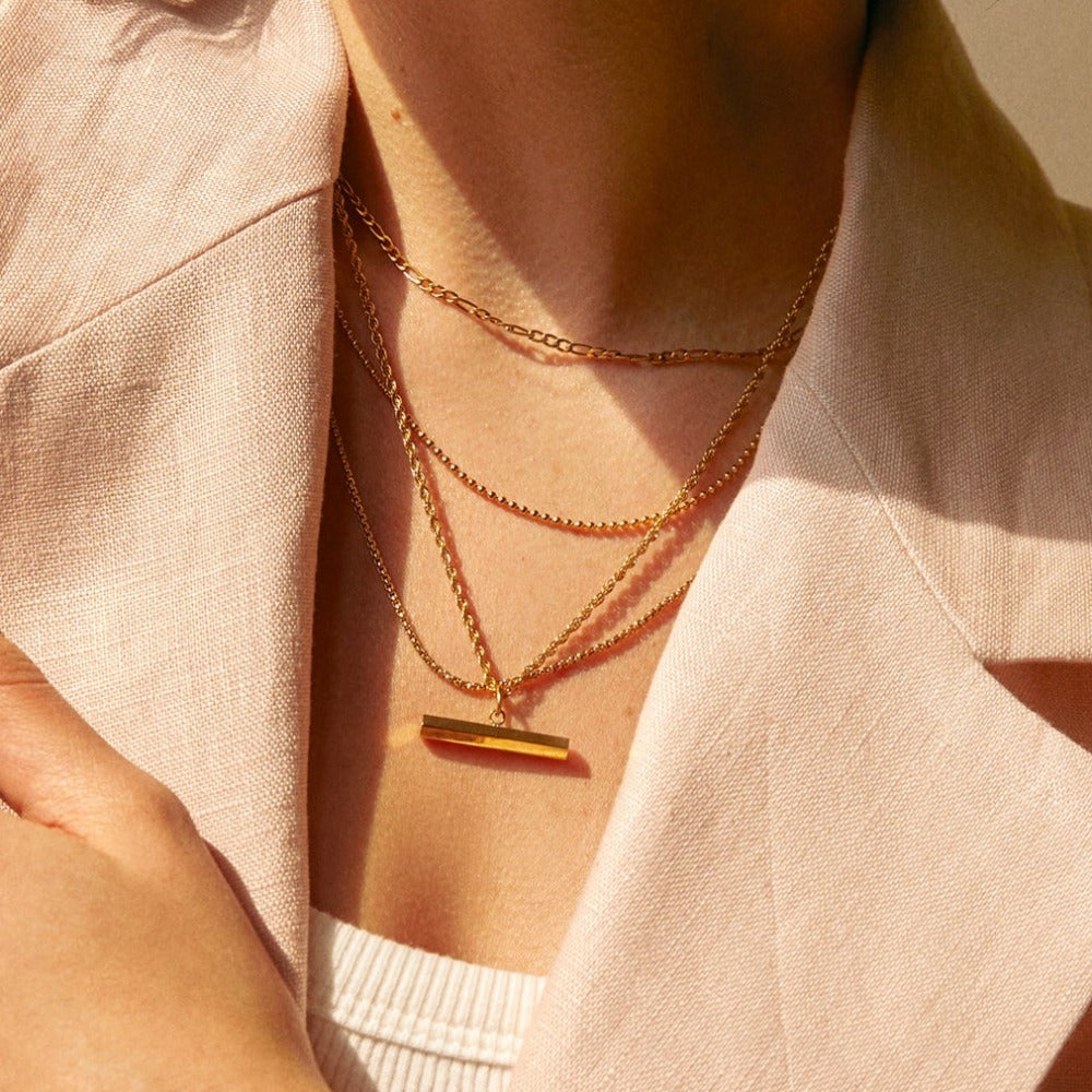 LUXE T-Bar Drop Necklace - Gold