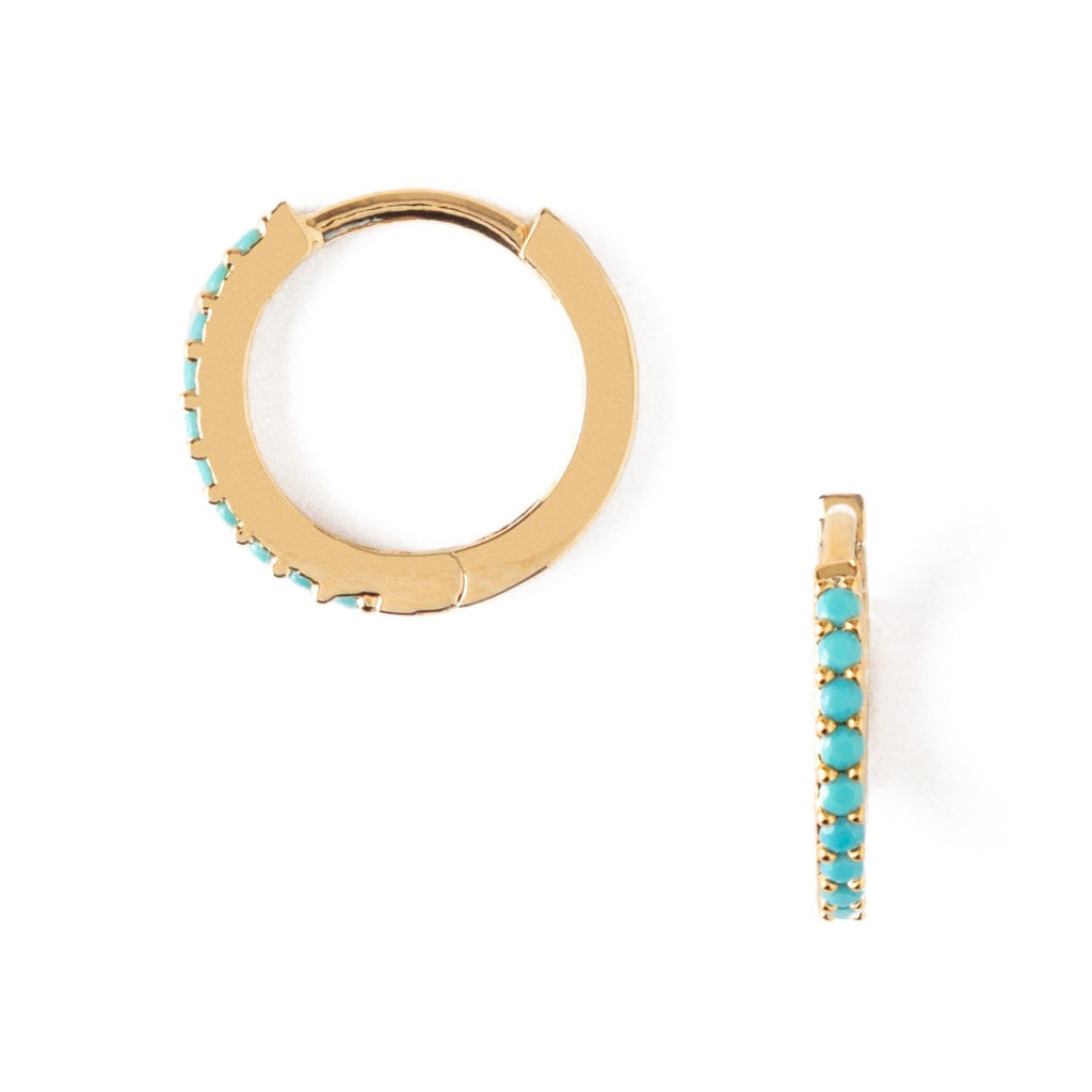 Turquoise hot sale huggie hoops