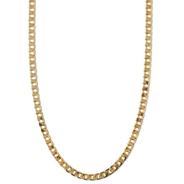 Flat Link Curb Chain Necklace - Gold