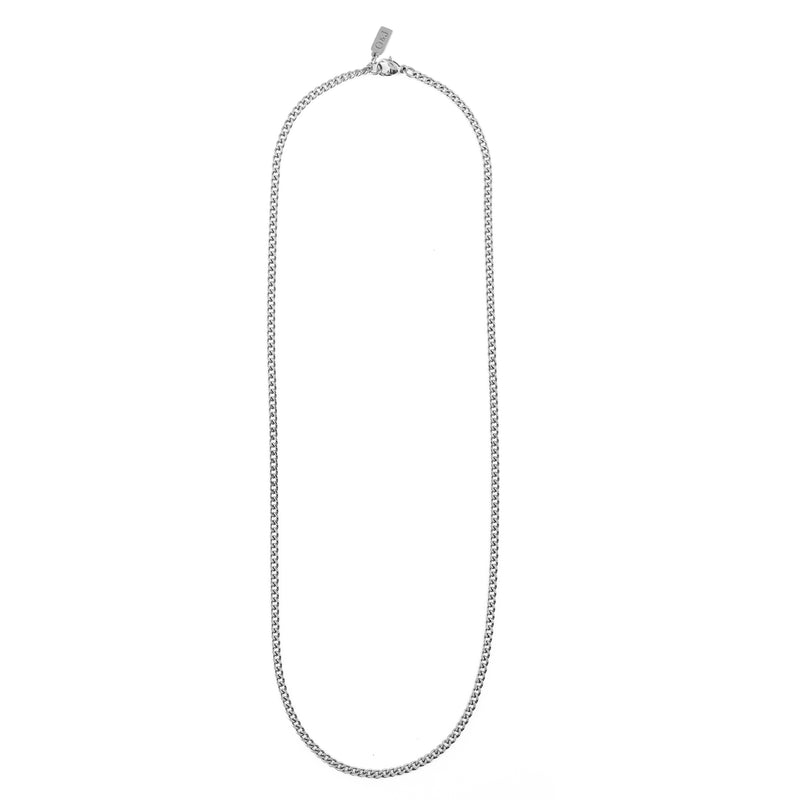 Fine Curb Chain Necklace - Silver