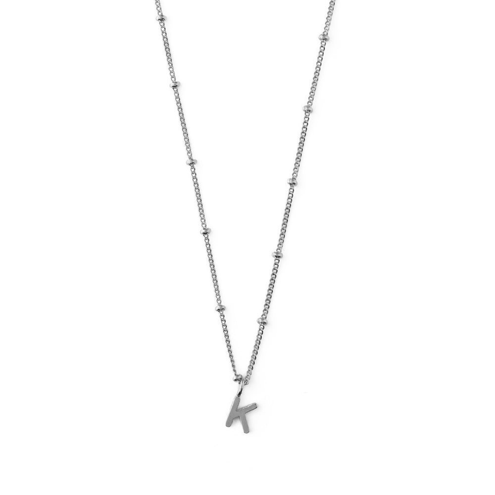 Satellite Chain Initial Necklace - Silver