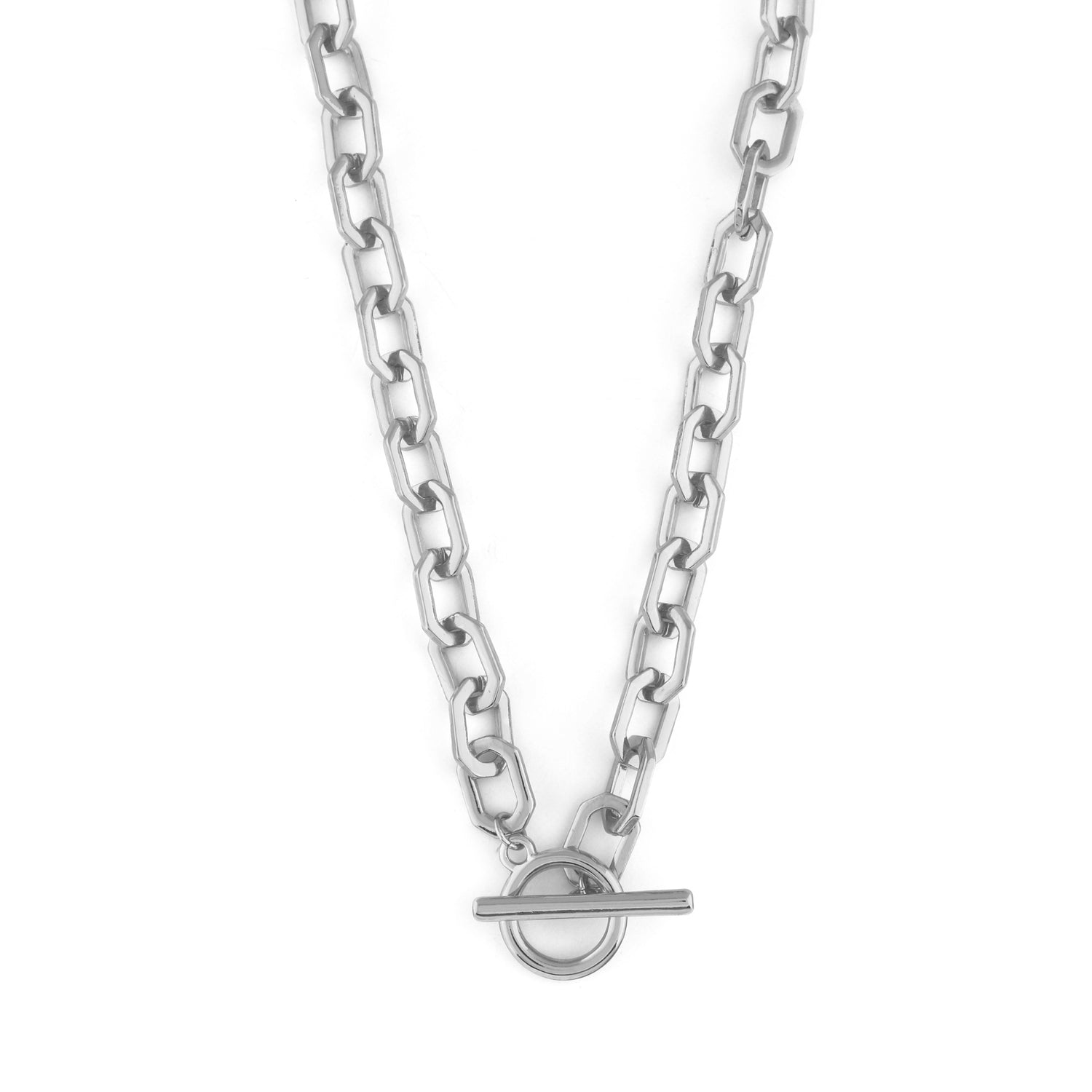 Chunky silver t bar on sale necklace