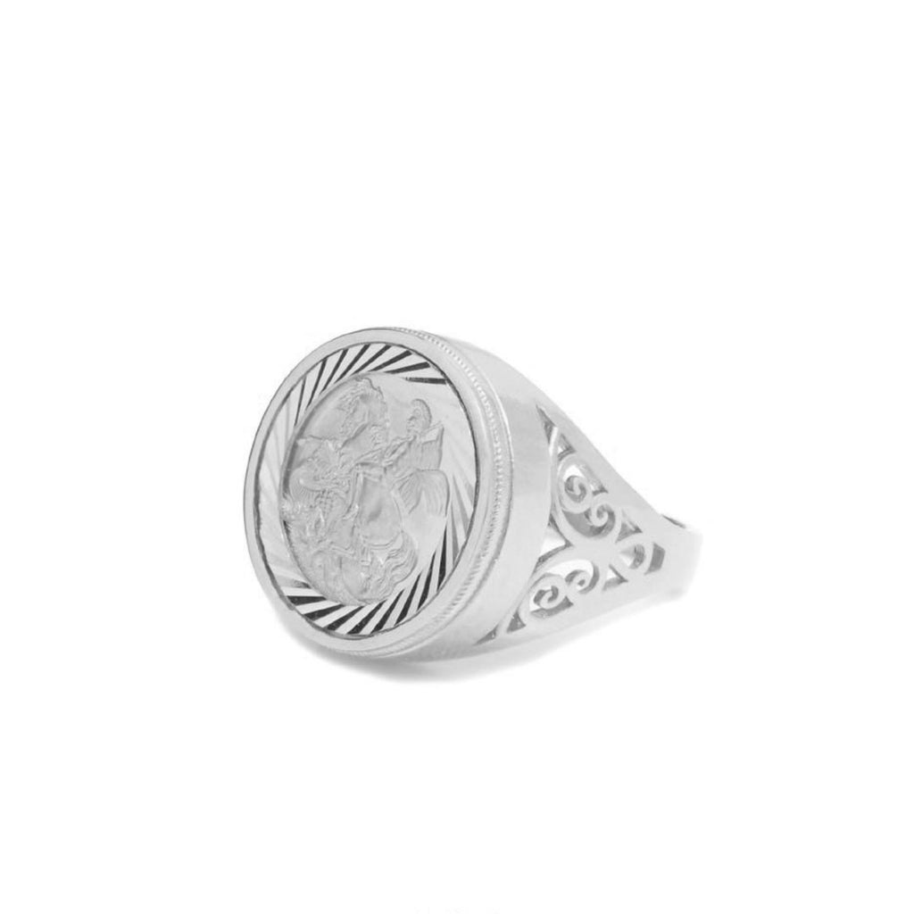 Silver on sale sovereign ring