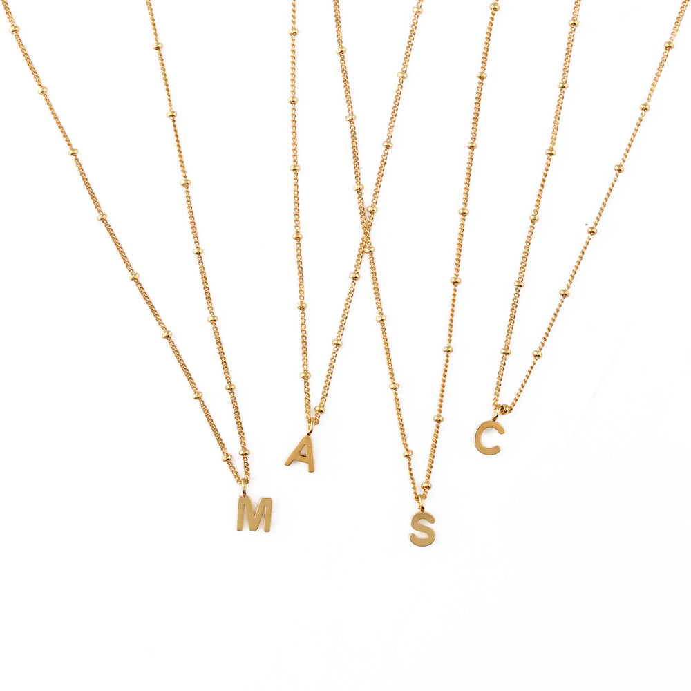 Large Letter Necklace On Open Link Chain – S in Gold - Orelia London