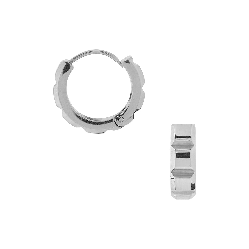 Starburst Square Hoops (Silver)