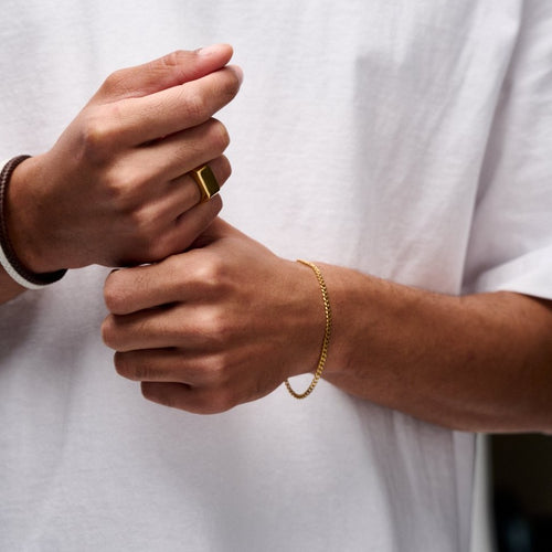 Simple Metal Cuff Bracelet - Gold