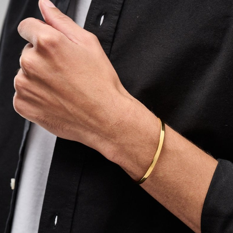 14K Solid Gold Filigree Gemstone Cuff Bracelet