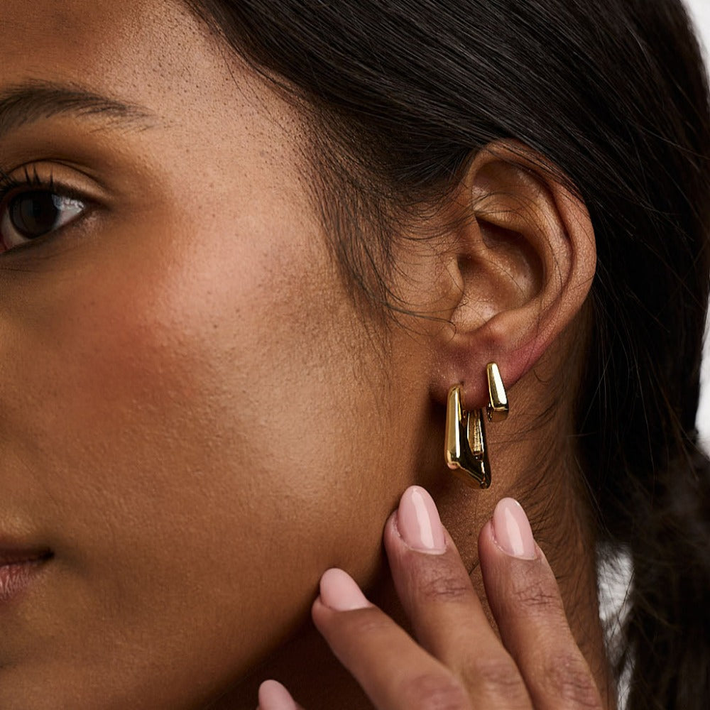 Large Tapered Square Hoop Earrings